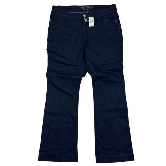 NWT Ashley Stewart Bootcut Denim Blue Jeans Size 18T 18 Tall Dark Wash Stretch - Picture 1 of 11